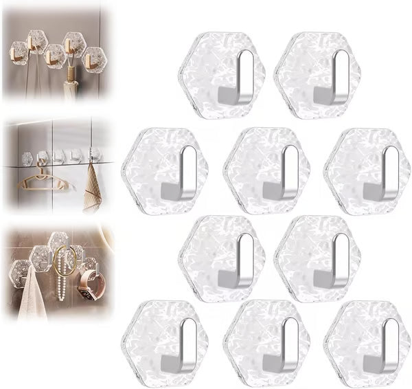 Aphine® Hexagonal Ripple Heavy Duty Hooks for Bathroom, Kitchen & Household Organization