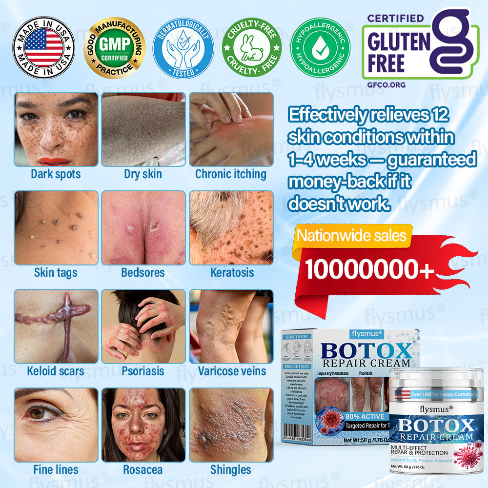 ✅ Made and Shipped from the USA | flysmus® Botox Repair Cream 🧑🏼⚕️ Anti-aging, Skin Repair, Acne and Dark Spot Treatment, Wart and Mole Removal, and Psoriasis Treatment
