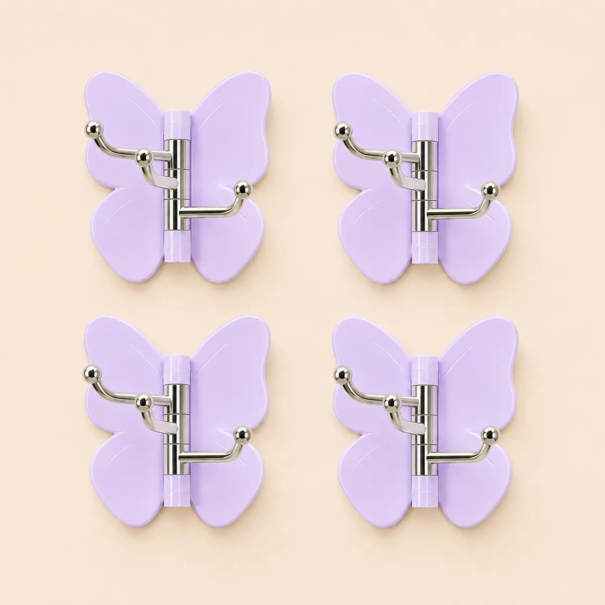🦋 Mvpw® Rotating Butterfly Triple Hook—Adjustable for Flat Walls & Corners