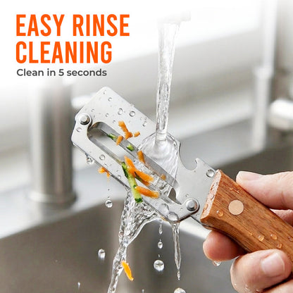 Hosday® Easy-Grip Wooden Peeler & Veggie Shredder
