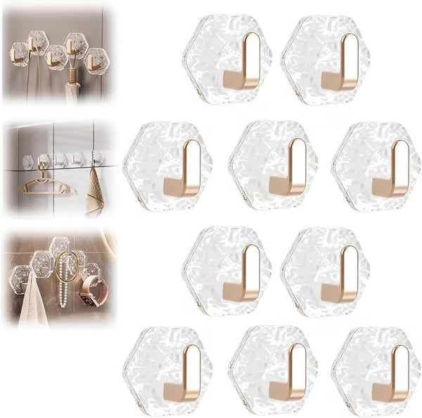 Aphine® Hexagonal Ripple Heavy Duty Hooks for Bathroom, Kitchen & Household Organization
