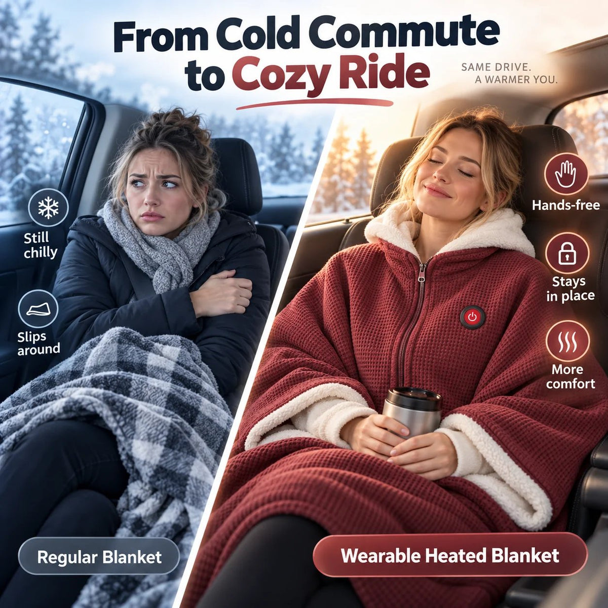 🧣LAST DAY 49% OFF🔥LUCKYSONG® Wearable Heated Blanket – Cozy Hands-Free Warmth☀️