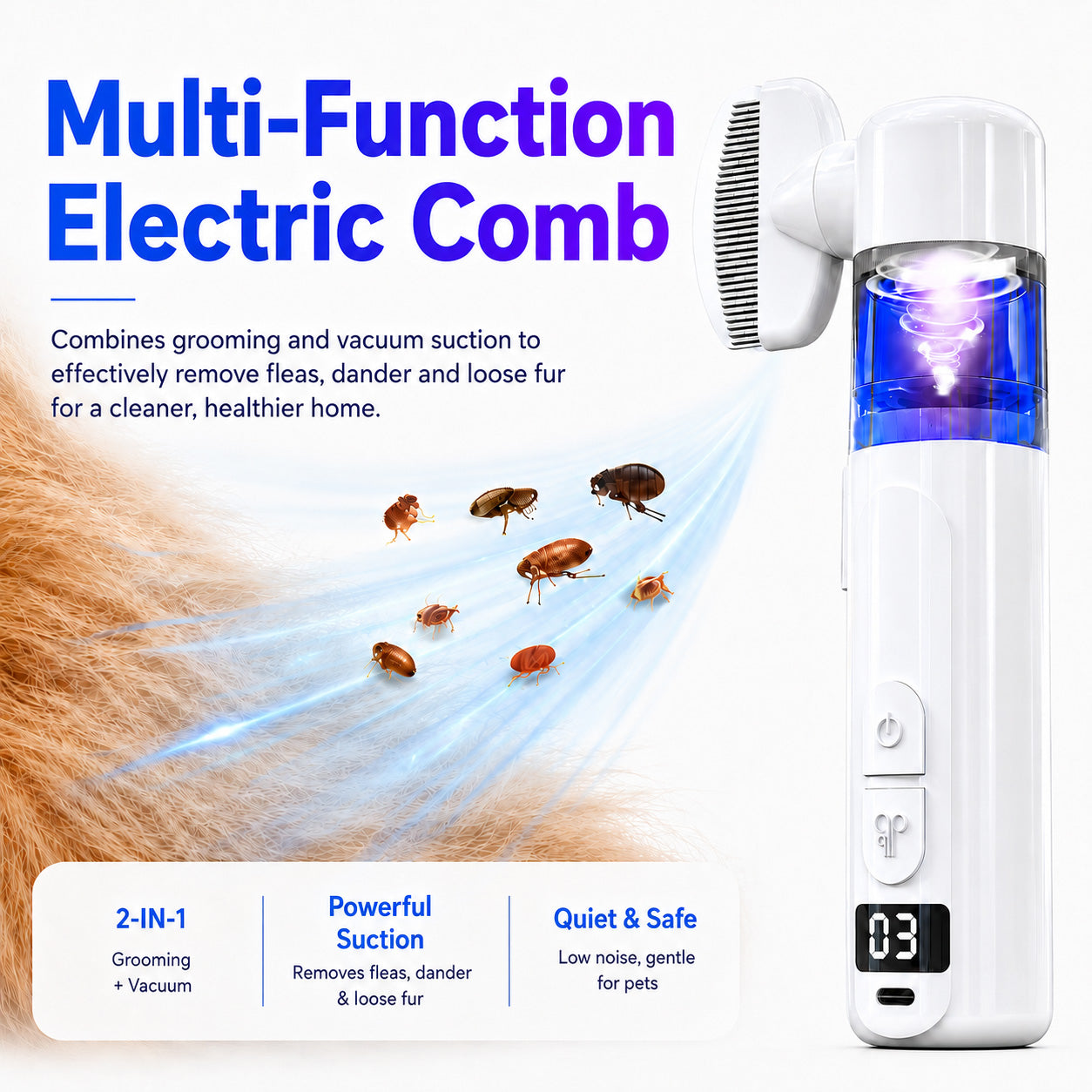 🔥 JUST LAUNCHED 40%OFF  Billhol® 2-in-1 Electric Pet Grooming Comb-Bring Out the Best in Your Pet!❤️