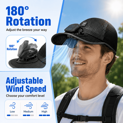 Billhol®🧢 Solar Cooling Fan Hat — Stay Cool Under the Sun