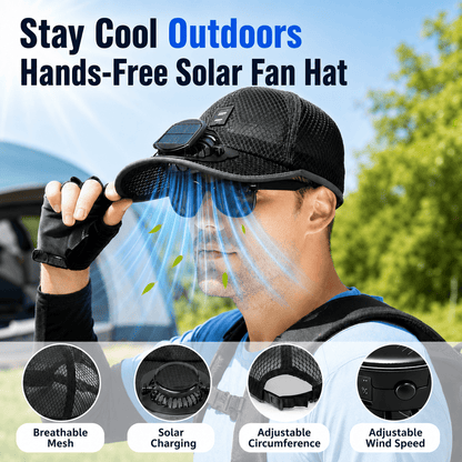 Billhol®🧢 Solar Cooling Fan Hat — Stay Cool Under the Sun