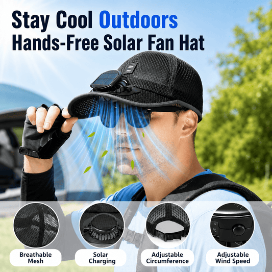 Billhol®🧢 Solar Cooling Fan Hat — Stay Cool Under the Sun