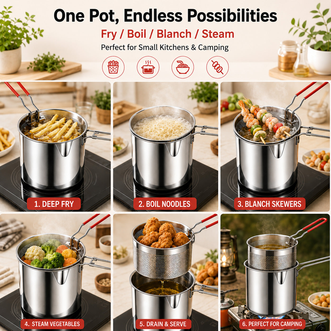 🔥 HOT SALE 40% OFF  BVJ®  Mini Deep Fryer Set