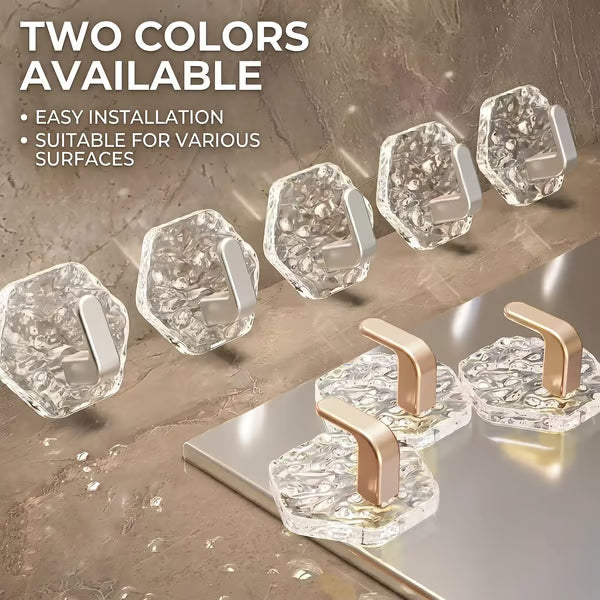 Aphine® Hexagonal Ripple Heavy Duty Hooks for Bathroom, Kitchen & Household Organization