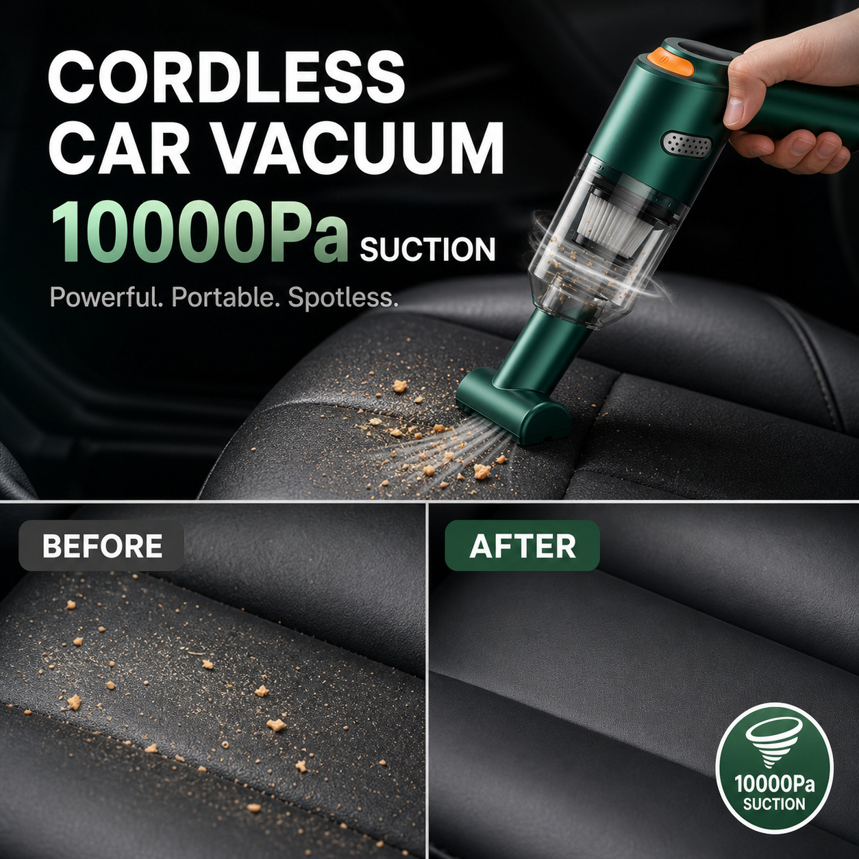 🧹 GFOUK® Cordless Car Vacuum – 10000Pa Suction, 4000mAh Long-Lasting Battery – Over 142K Sold! 🚗
