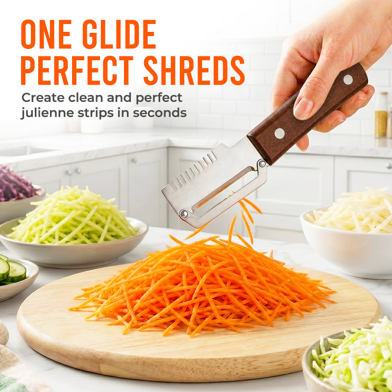 Hosday® Easy-Grip Wooden Peeler & Veggie Shredder