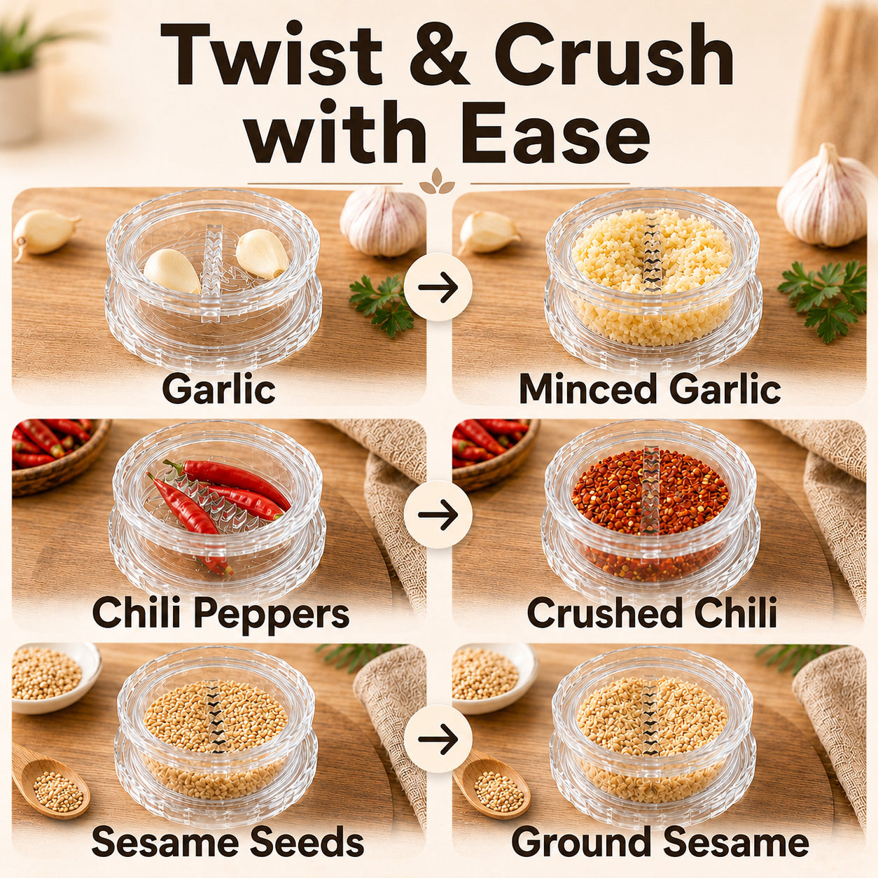 🔥Grab Your 50% OFF ⏳ BVJ®  Manual Garlic Twister & Masher-Kitchen Gadget