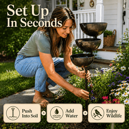 🔥Hot Sale 50% OFF🐦Gaigu® Bring Life Back To Your Garden –  Rain Catcher Bird Bath🌿