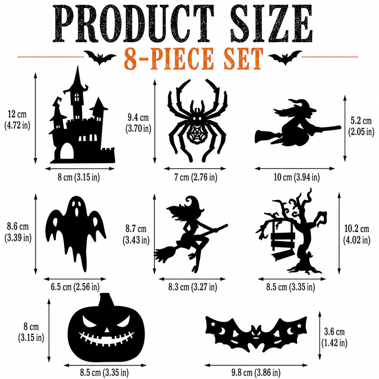 ✨BVJ® 🎃Halloween LED Silhouette Wall Light Stickers, Battery Powered Peel & Stick Decor Lights