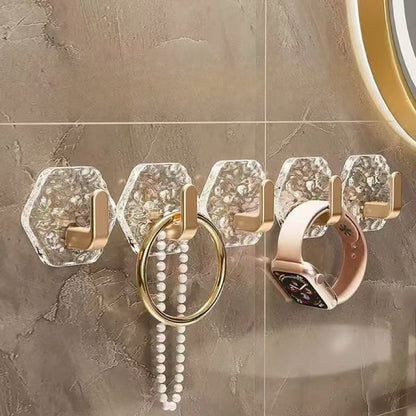 Aphine® Hexagonal Ripple Heavy Duty Hooks for Bathroom, Kitchen & Household Organization