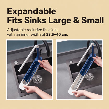 🔥KITCHEN BEST SELLER — 50% OFF GFOUK® 2-in-1 Sink Organizer Rack – Expandable Sponge Holder & Kitchen Towel Drying Bar