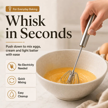🍴EaseHub® Stainless Steel Hand-Push Rotary Whisk—Effortless Everyday Mixing