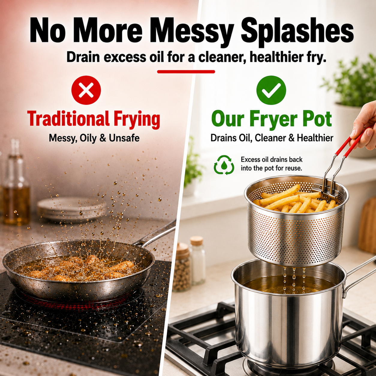 🔥 HOT SALE 40% OFF  BVJ®  Mini Deep Fryer Set