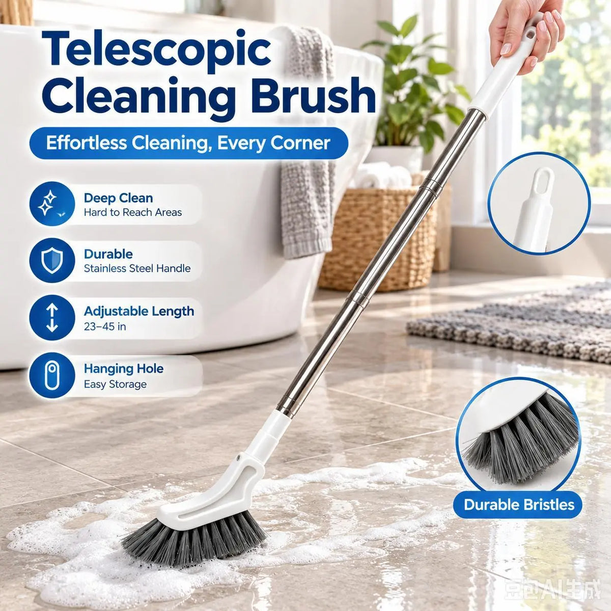 ⏰ Limited-Time 50%OFF BVJ® 🧼 Telescopic Crevice Cleaning Brush