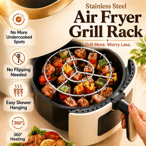 🔥HOT SALE 50% OFF BVJ® Air Fryer Skewer Rack-Kebab Holder for Air Fryers, Ovens & Homemade BBQ Snacks