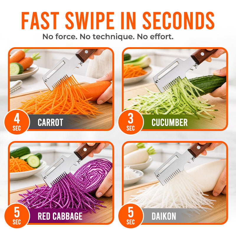 Hosday® Easy-Grip Wooden Peeler & Veggie Shredder