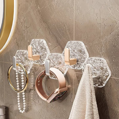 Aphine® Hexagonal Ripple Heavy Duty Hooks for Bathroom, Kitchen & Household Organization