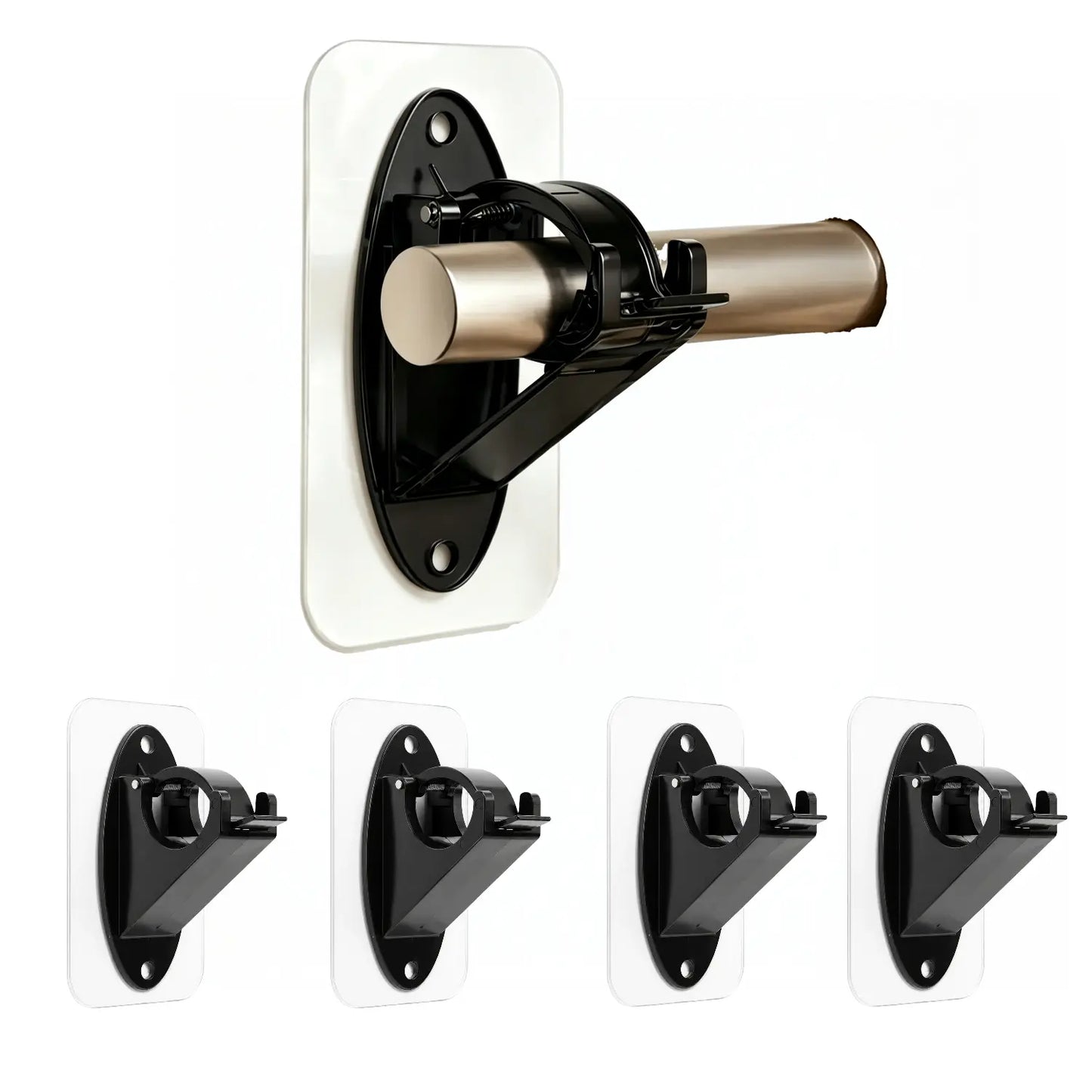 GFOUK® New Self Adhesive Rod Brackets, No Drill Needed Curtain Rod Holders