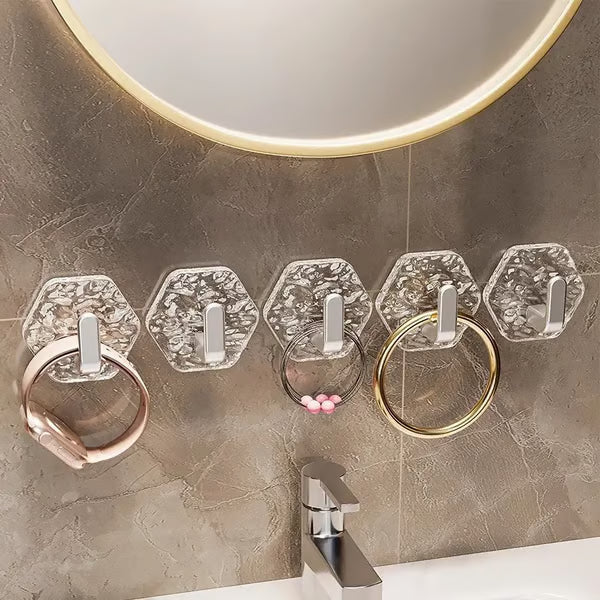 Aphine® Hexagonal Ripple Heavy Duty Hooks for Bathroom, Kitchen & Household Organization