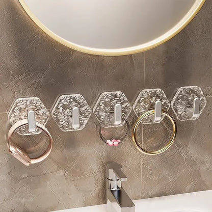 Aphine® Hexagonal Ripple Heavy Duty Hooks for Bathroom, Kitchen & Household Organization