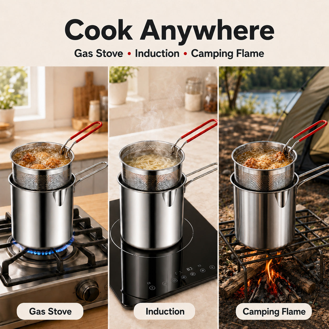 🔥 HOT SALE 40% OFF  BVJ®  Mini Deep Fryer Set