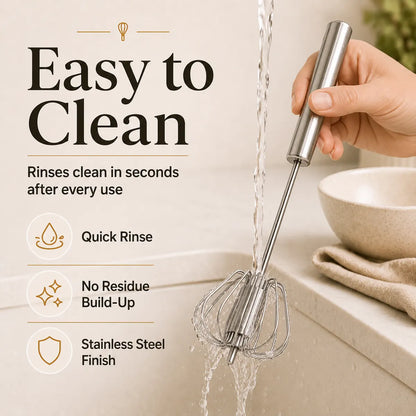 🍴EaseHub® Stainless Steel Hand-Push Rotary Whisk—Effortless Everyday Mixing
