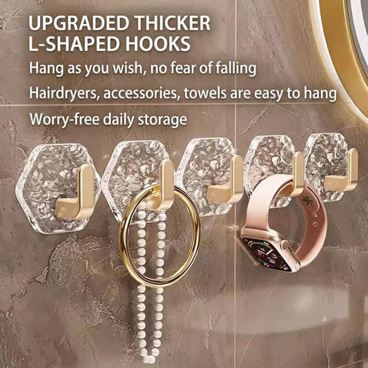 Aphine® Hexagonal Ripple Heavy Duty Hooks for Bathroom, Kitchen & Household Organization