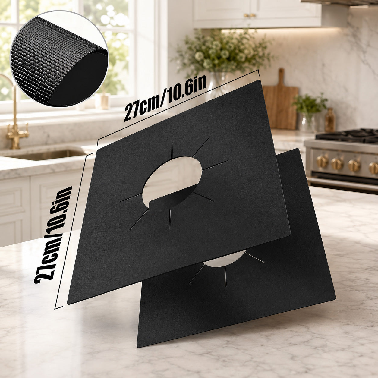 🎉Limited-Time Buy 1 Get 1 Free BVJ® Reusable Non-Stick Gas Stove Burner Covers – Heat-Resistant & Washable