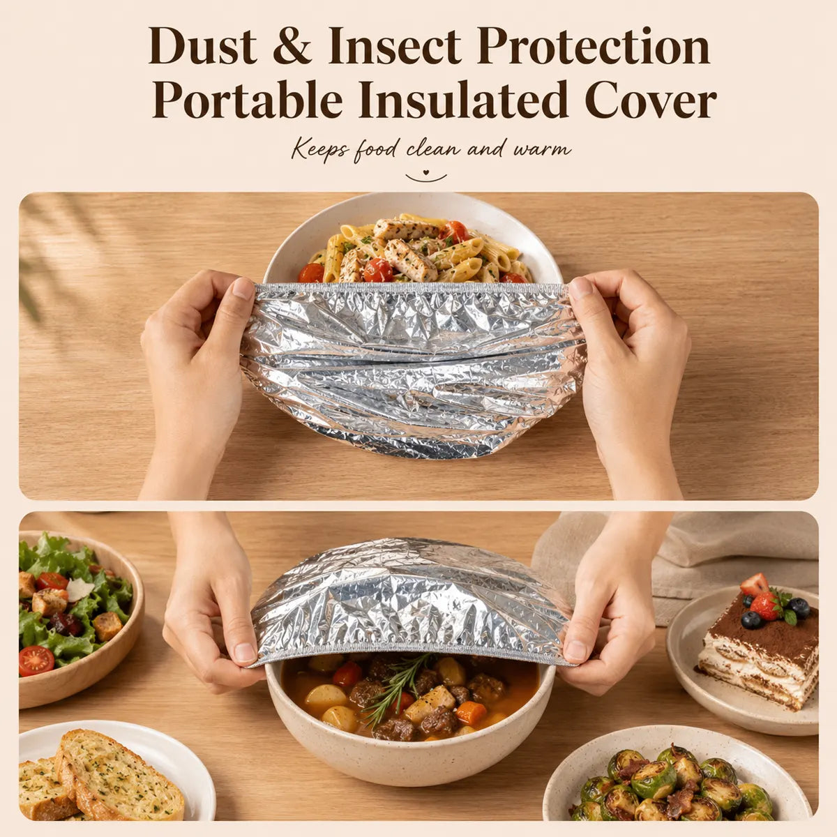 WYVCK® Food Container Aluminum Foil Heat-Retaining Covers