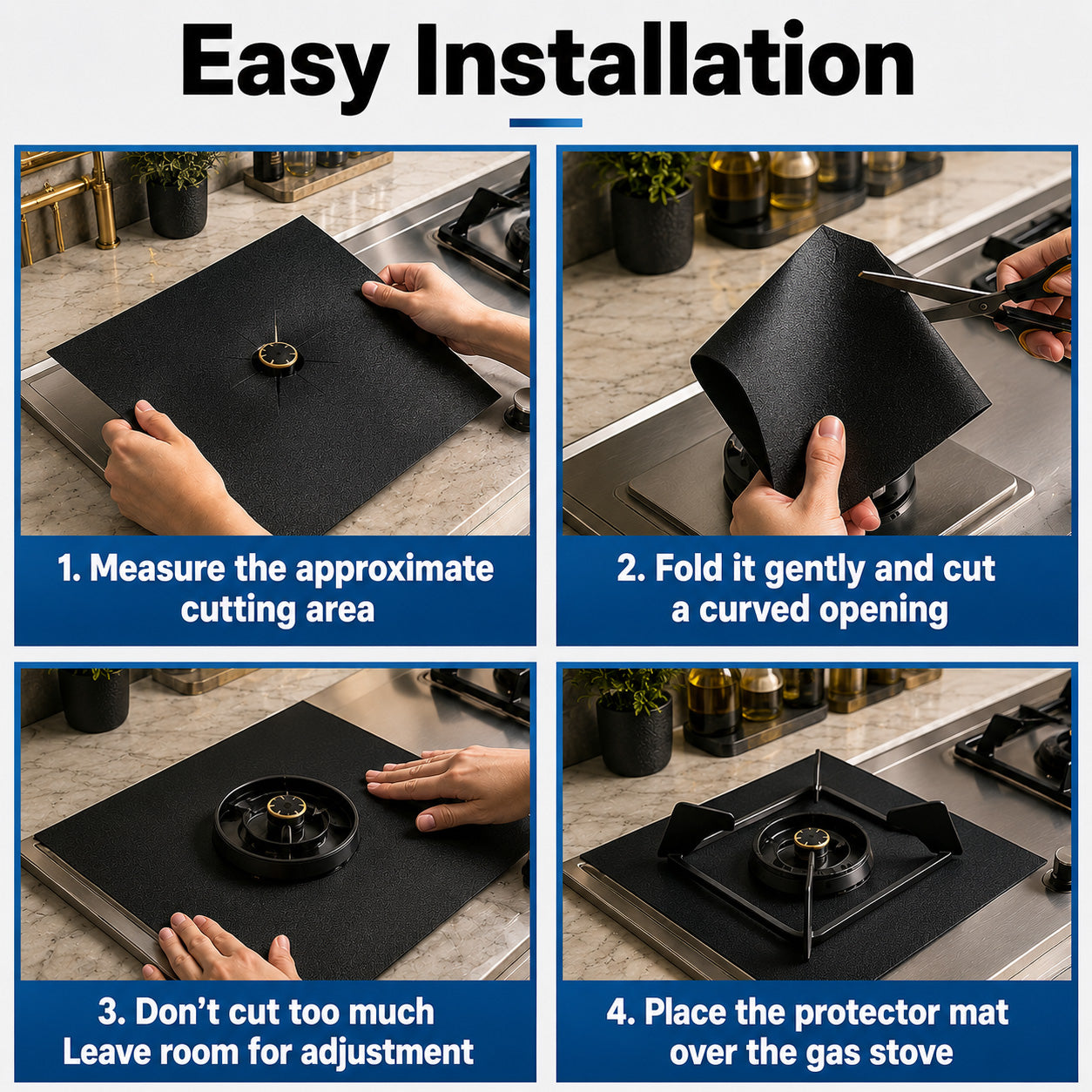 🎉Limited-Time Buy 1 Get 1 Free BVJ® Reusable Non-Stick Gas Stove Burner Covers – Heat-Resistant & Washable