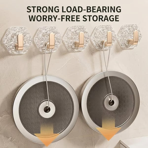 Aphine® Hexagonal Ripple Heavy Duty Hooks for Bathroom, Kitchen & Household Organization
