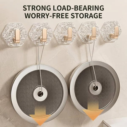 Aphine® Hexagonal Ripple Heavy Duty Hooks for Bathroom, Kitchen & Household Organization