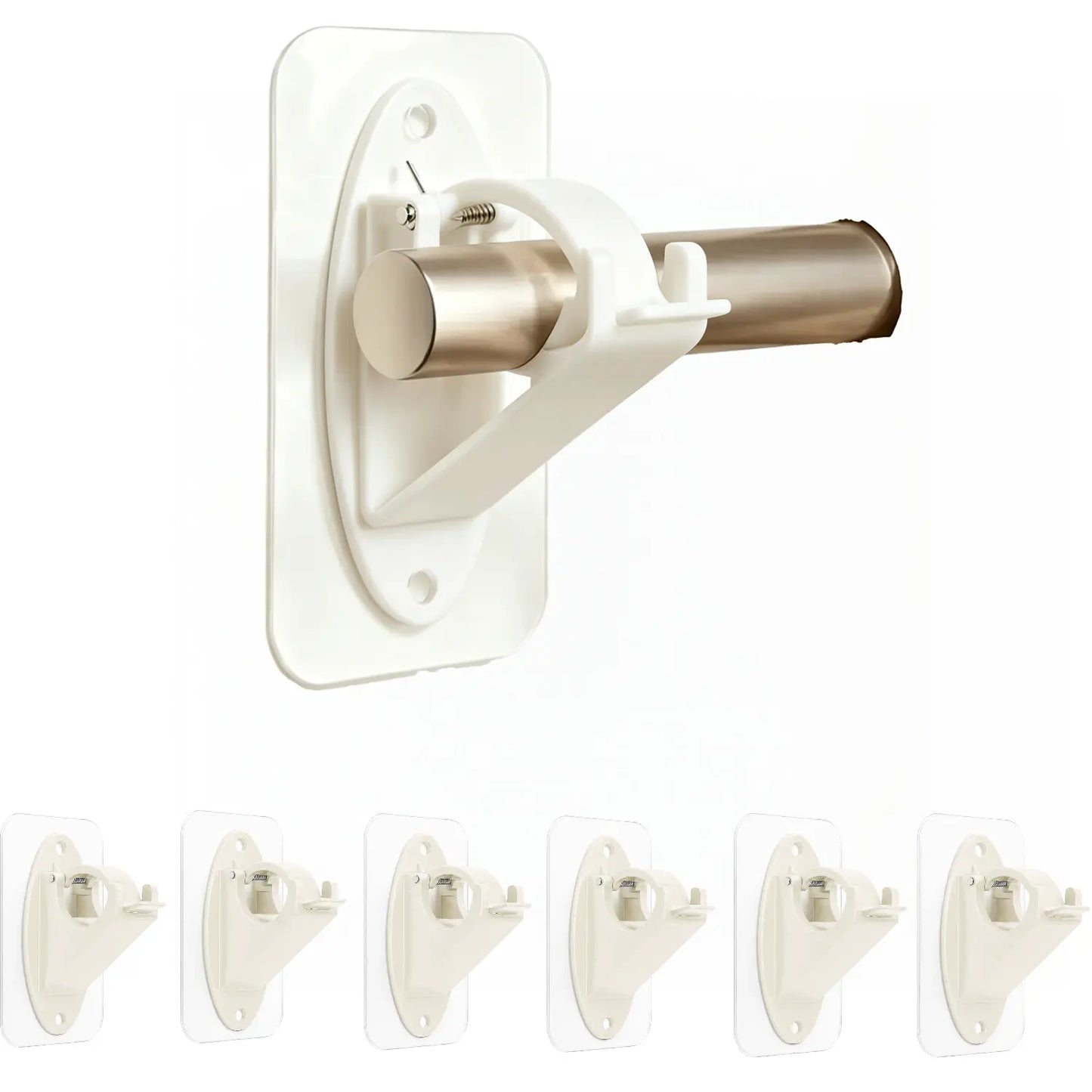 GFOUK® New Self Adhesive Rod Brackets, No Drill Needed Curtain Rod Holders