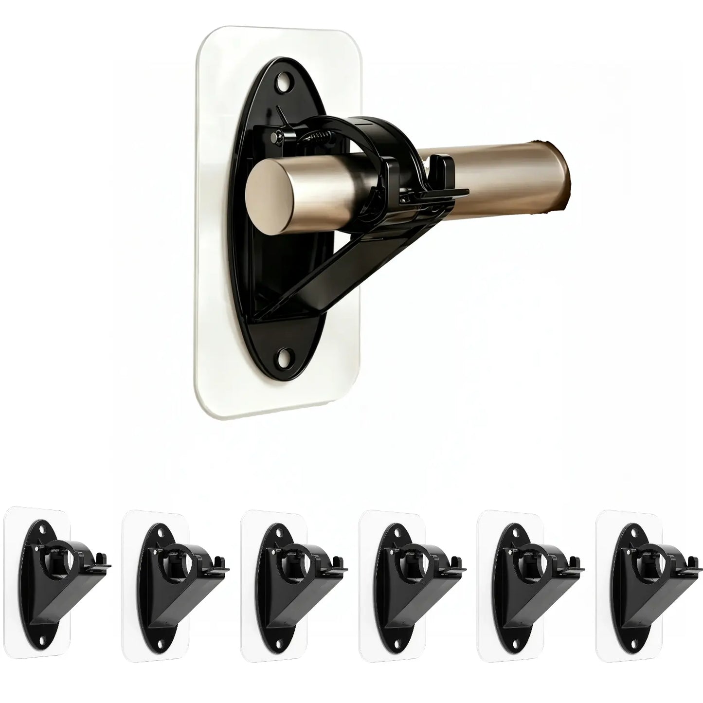 GFOUK® New Self Adhesive Rod Brackets, No Drill Needed Curtain Rod Holders