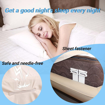 ✨GFOUK® SheetSnug Fitted Bed Sheet Fastener Clips with Locking Strips