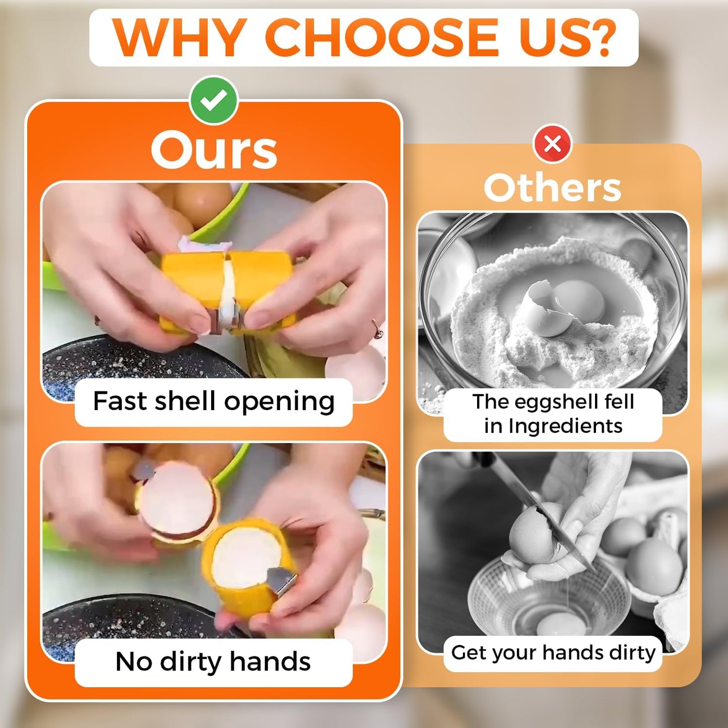 🔥Limited-time 😮‍💨 Buy 1 Get 1 Free ！！！🍳 GFOUK® Quick Egg Cracker Tool – Open Hundreds Of Eggs Faster & Cleaner 🔥