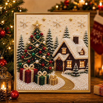 🎄GFOUK® ✨ 3D Christmas Pearl Craft Kit – Relaxing DIY Holiday Art