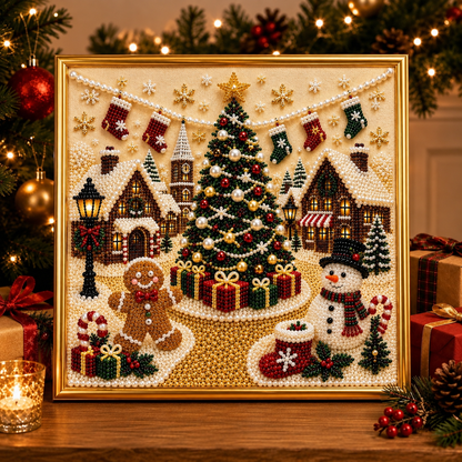 🎄GFOUK® ✨ 3D Christmas Pearl Craft Kit – Relaxing DIY Holiday Art