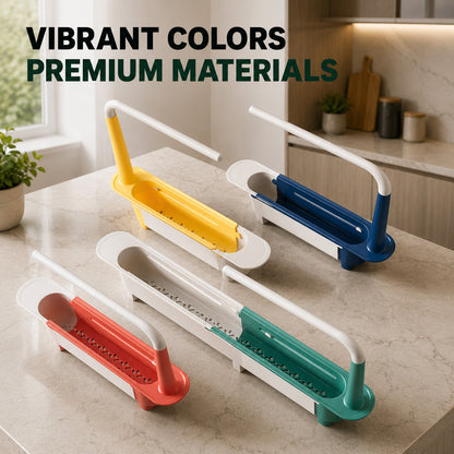 🔥KITCHEN BEST SELLER — 50% OFF GFOUK® 2-in-1 Sink Organizer Rack – Expandable Sponge Holder & Kitchen Towel Drying Bar