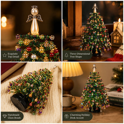 BVJ® Mini Tabletop DIY Beaded Christmas Tree Craft Kit | Handmade Holiday Home Decor