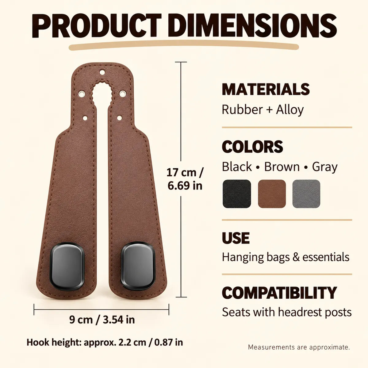 🎁 BUY 1, GET 1 FREE Gaigu® Car Headrest Hooks — Less Clutter, More Room