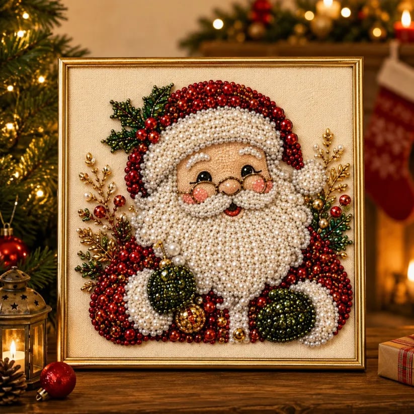 🎄GFOUK® ✨ 3D Christmas Pearl Craft Kit – Relaxing DIY Holiday Art