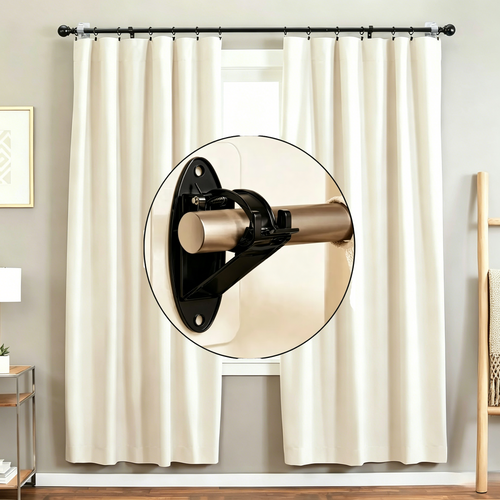 GFOUK® New Self Adhesive Rod Brackets, No Drill Needed Curtain Rod Holders