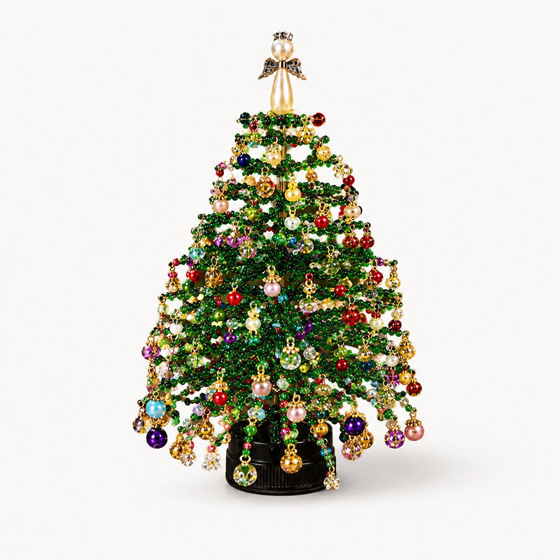 BVJ® Mini Tabletop DIY Beaded Christmas Tree Craft Kit | Handmade Holiday Home Decor