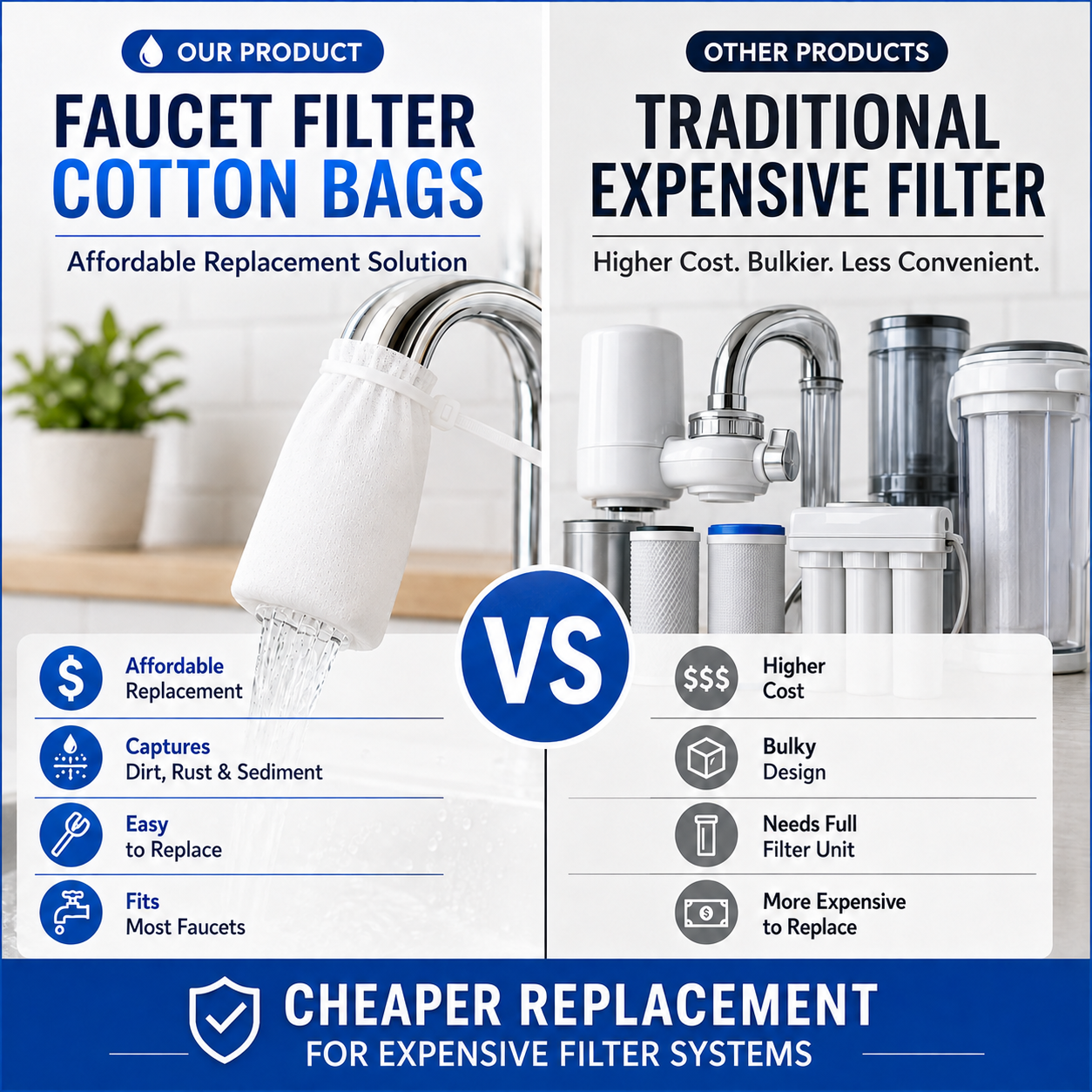 🔥Hot Sale!🔥GFOUK® Faucet Filter with Zip Tie