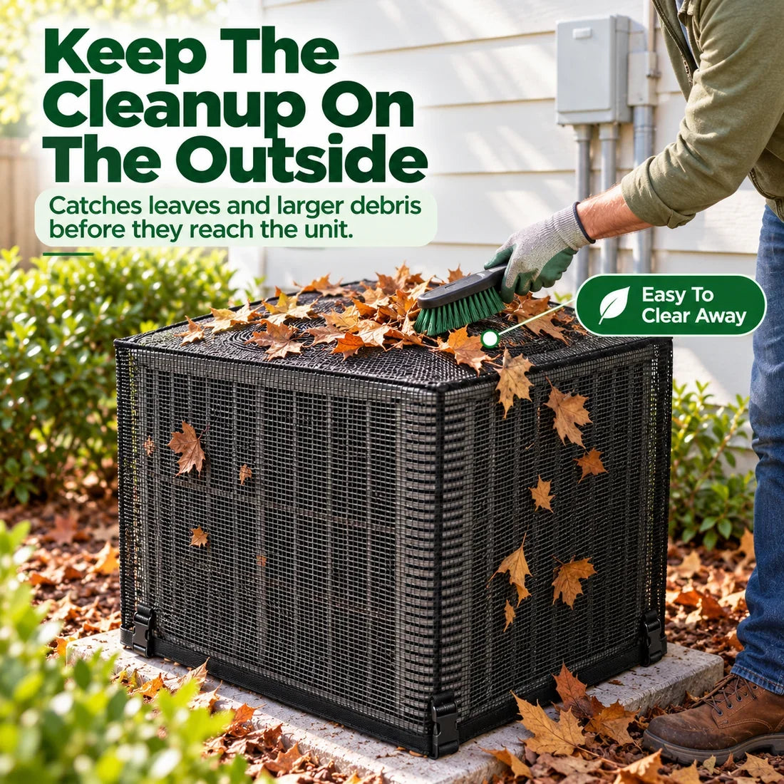 ❄️GFOUK®  Heavy-Duty Mesh AC Cover – All-Season Outdoor Protection